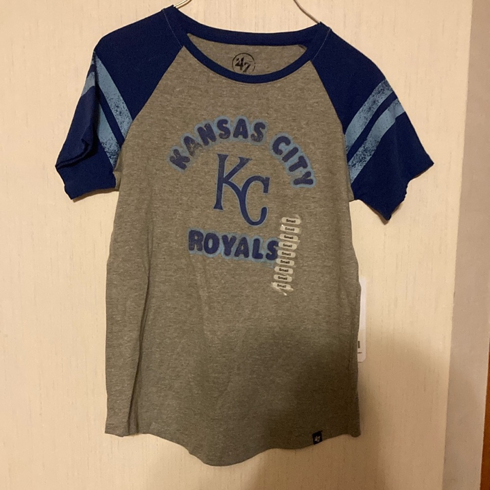 47 Kansas City Royals Gray and Blue Short Sleeve Tee